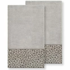 Linum Home Textiles Turkish Cotton Spots 2-pack Embellished Bath Towel Set Light Gray -Linum Home Textiles store unnamed file 5092