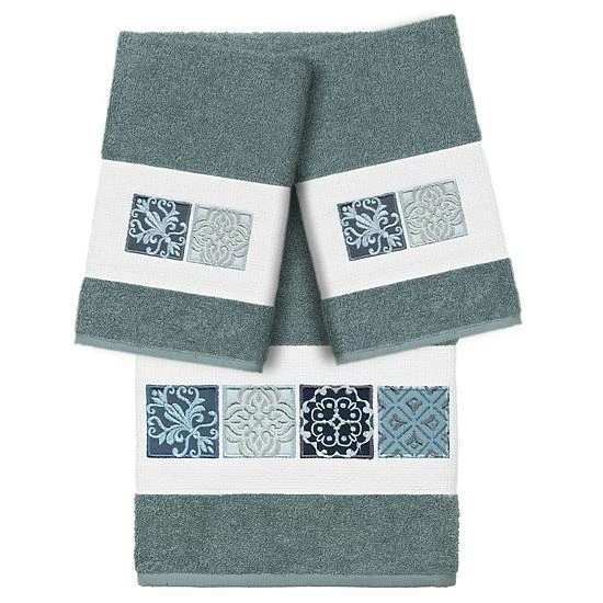 Linum Home Textiles Turkish Cotton Vivian 3-piece Embellished Bath Towel Set White 5 Linum Home Textiles Turkish Cotton Vivian 3-piece Embellished Bath Towel Set White - Image 5