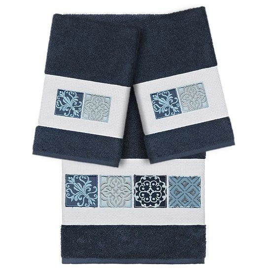Linum Home Textiles Turkish Cotton Vivian 3-piece Embellished Bath Towel Set White 7 Linum Home Textiles Turkish Cotton Vivian 3-piece Embellished Bath Towel Set White - Image 7