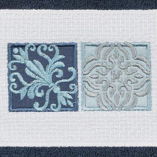 Linum Home Textiles Turkish Cotton Vivian Embellished Hand Towel Dark Gray 2 Linum Home Textiles Turkish Cotton Vivian Embellished Hand Towel Dark Gray - Image 2