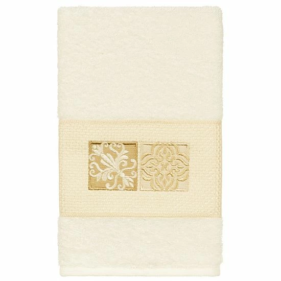 Linum Home Textiles Turkish Cotton Vivian Embellished Hand Towel Dark Gray 5 Linum Home Textiles Turkish Cotton Vivian Embellished Hand Towel Dark Gray - Image 5