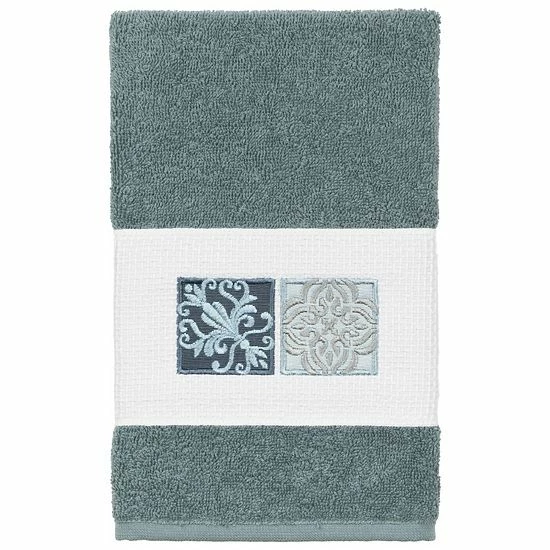 Linum Home Textiles Turkish Cotton Vivian Embellished Hand Towel Dark Gray 6 Linum Home Textiles Turkish Cotton Vivian Embellished Hand Towel Dark Gray - Image 6