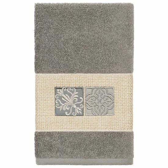 Linum Home Textiles Turkish Cotton Vivian Embellished Hand Towel Dark Gray 7 Linum Home Textiles Turkish Cotton Vivian Embellished Hand Towel Dark Gray - Image 7