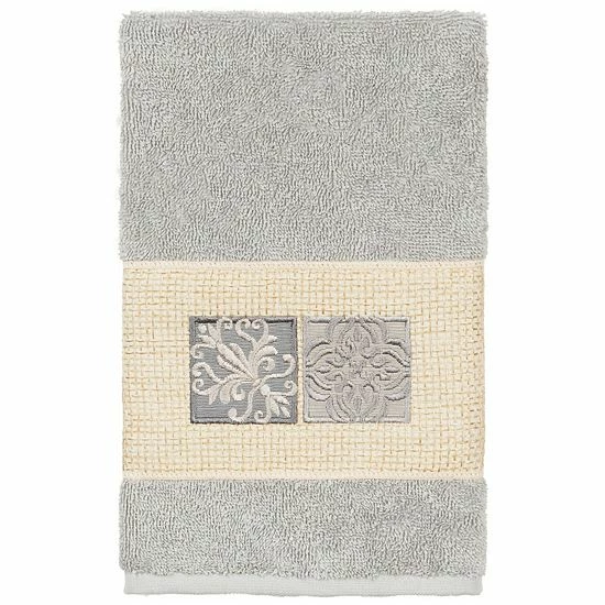 Linum Home Textiles Turkish Cotton Vivian Embellished Hand Towel Dark Gray 9 Linum Home Textiles Turkish Cotton Vivian Embellished Hand Towel Dark Gray - Image 9