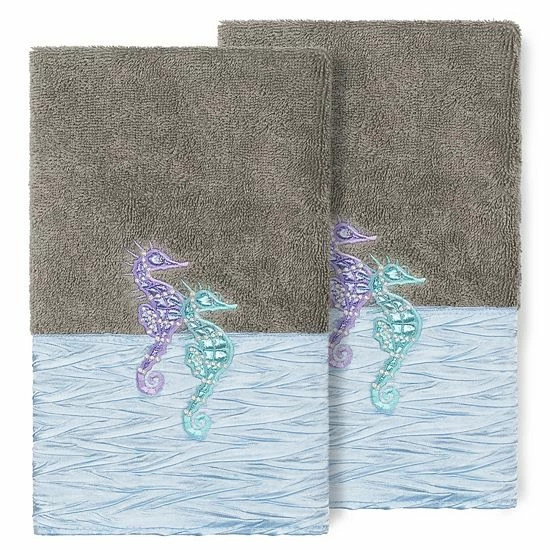 Linum Home Textiles Turkish Cotton Sofia 2-pack Embellished Hand Towel Set White Blue Linum Home Textiles Turkish Cotton Sofia 2-pack Embellished Hand Towel Set White Blue -Linum Home Textiles store unnamed file 5158