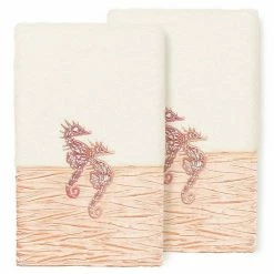 Linum Home Textiles Turkish Cotton Sofia 2-pack Embellished Hand Towel Set White Blue 5 Linum Home Textiles Turkish Cotton Sofia 2-pack Embellished Hand Towel Set White Blue -Linum Home Textiles store unnamed file 5159