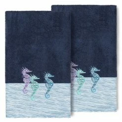 Linum Home Textiles Turkish Cotton Sofia 2-pack Embellished Bath Towel Set Midnight Blue 6 Linum Home Textiles Turkish Cotton Sofia 2-pack Embellished Bath Towel Set Midnight Blue -Linum Home Textiles store unnamed file 5169