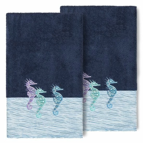 Linum Home Textiles Turkish Cotton Sofia 2-pack Embellished Bath Towel Set Midnight Blue Linum Home Textiles Turkish Cotton Sofia 2-pack Embellished Bath Towel Set Midnight Blue -Linum Home Textiles store unnamed file 5169