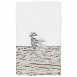 Linum Home Textiles Turkish Cotton Sofia Embellished Hand Towel White Gray