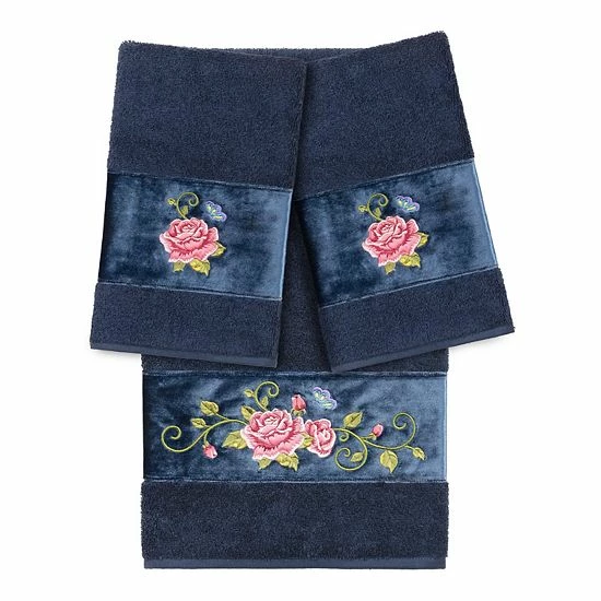 Linum Home Textiles Turkish Cotton Rebecca 3-piece Embellished Bath Towel Teal 6 Linum Home Textiles Turkish Cotton Rebecca 3-piece Embellished Bath Towel Teal - Image 6