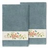 Linum Home Textiles Turkish Cotton Rebecca 2-pack Embellished Bath Towel Set Light Gray