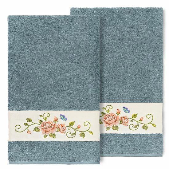 Linum Home Textiles Turkish Cotton Rebecca 2-pack Embellished Bath Towel Set Light Gray Linum Home Textiles Turkish Cotton Rebecca 2-pack Embellished Bath Towel Set Light Gray -Linum Home Textiles store unnamed file 5200