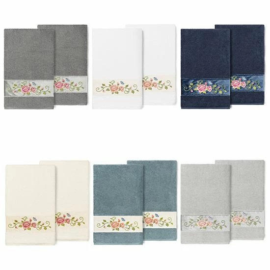 Linum Home Textiles Turkish Cotton Rebecca 2-pack Embellished Bath Towel Set Light Gray Linum Home Textiles Turkish Cotton Rebecca 2-pack Embellished Bath Towel Set Light Gray -Linum Home Textiles store unnamed file 5202