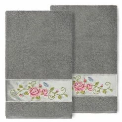 Linum Home Textiles Turkish Cotton Rebecca 2-pack Embellished Bath Towel Set Light Gray 6 Linum Home Textiles Turkish Cotton Rebecca 2-pack Embellished Bath Towel Set Light Gray -Linum Home Textiles store unnamed file 5206