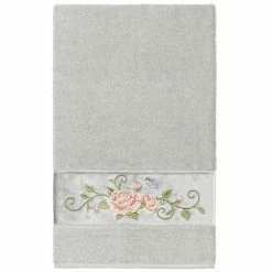 Linum Home Textiles Turkish Cotton Rebecca Embellished Bath Towel White