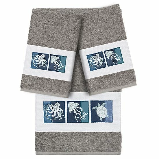 Linum Home Textiles Turkish Cotton Ava 3-piece Embellished Towel Set Light Gray Linum Home Textiles Turkish Cotton Ava 3-piece Embellished Towel Set Light Gray -Linum Home Textiles store unnamed file 5222