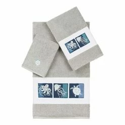 Linum Home Textiles Turkish Cotton Ava 3-piece Bath Towel Set Dark Gray