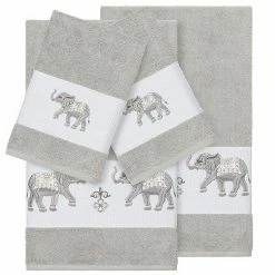 Linum Home Textiles 4-piece Turkish Cotton Quinn Embellished Bath Towel Set Teal -Linum Home Textiles store unnamed file 5279