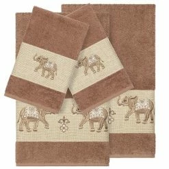 Linum Home Textiles 4-piece Turkish Cotton Quinn Embellished Bath Towel Set Teal -Linum Home Textiles store unnamed file 5282