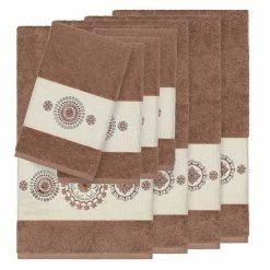 Linum Home Textiles 8-piece Turkish Cotton Isabelle Embellished Towel Set Dark Gray -Linum Home Textiles store unnamed file 5321