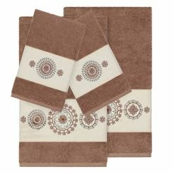 Linum Home Textiles 4-piece Turkish Cotton Isabelle Embellished Towel Set Teal -Linum Home Textiles store unnamed file 5331