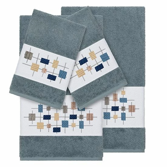 Linum Home Textiles 4-piece Turkish Cotton Khloe Embellished Towel Set Midnight Blue Linum Home Textiles 4-piece Turkish Cotton Khloe Embellished Towel Set Midnight Blue -Linum Home Textiles store unnamed file 5339