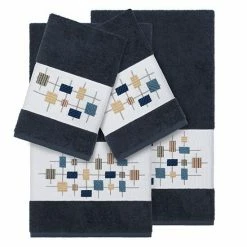 Linum Home Textiles 4-piece Turkish Cotton Khloe Embellished Towel Set Midnight Blue 2 Linum Home Textiles 4-piece Turkish Cotton Khloe Embellished Towel Set Midnight Blue -Linum Home Textiles store unnamed file 5341