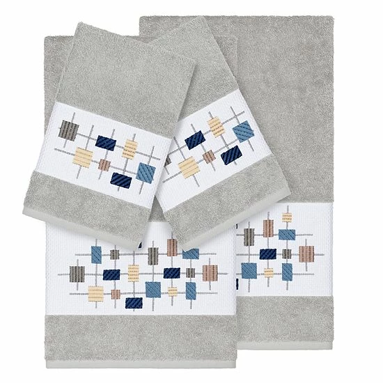 Linum Home Textiles 4-piece Turkish Cotton Khloe Embellished Towel Set Midnight Blue Linum Home Textiles 4-piece Turkish Cotton Khloe Embellished Towel Set Midnight Blue -Linum Home Textiles store unnamed file 5342