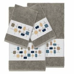 Linum Home Textiles 4-piece Turkish Cotton Khloe Embellished Towel Set Midnight Blue 4 Linum Home Textiles 4-piece Turkish Cotton Khloe Embellished Towel Set Midnight Blue -Linum Home Textiles store unnamed file 5343