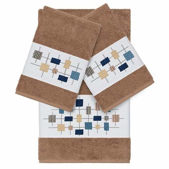 Linum Home Textiles 3-piece Turkish Cotton Khloe Embellished Towel Set White 1 Linum Home Textiles 3-piece Turkish Cotton Khloe Embellished Towel Set White