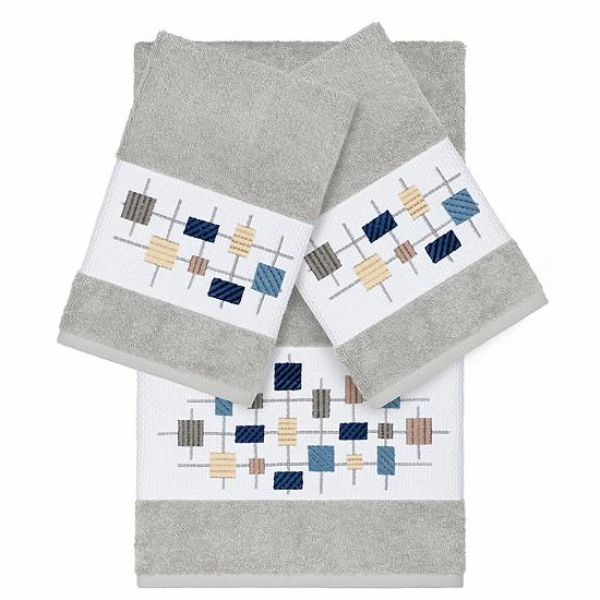Linum Home Textiles 3-piece Turkish Cotton Khloe Embellished Towel Set White 2 Linum Home Textiles 3-piece Turkish Cotton Khloe Embellished Towel Set White - Image 2