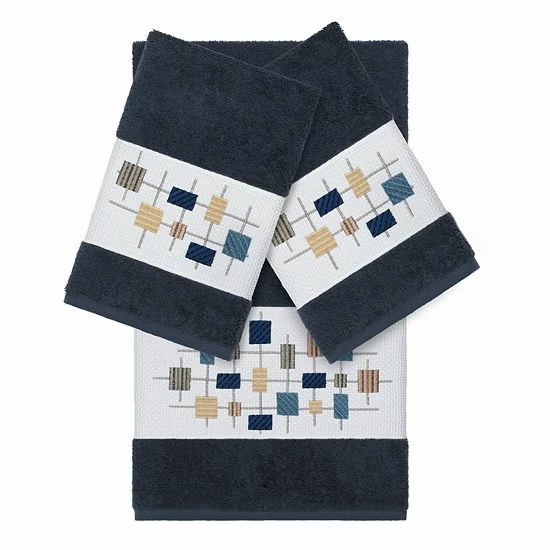 Linum Home Textiles 3-piece Turkish Cotton Khloe Embellished Towel Set White 4 Linum Home Textiles 3-piece Turkish Cotton Khloe Embellished Towel Set White - Image 4