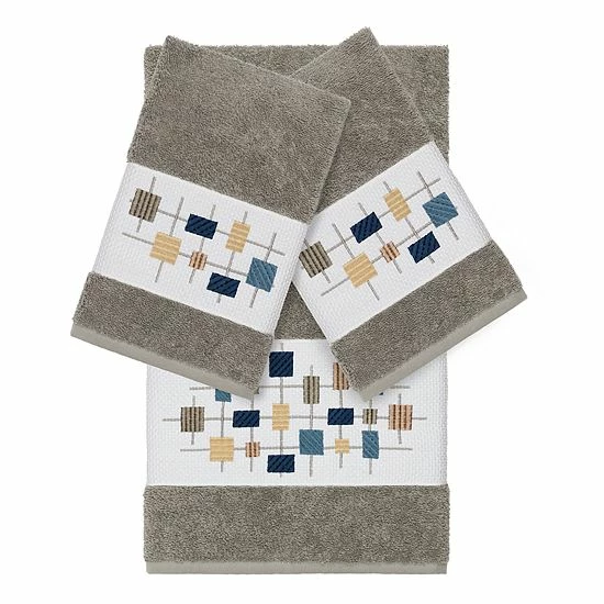 Linum Home Textiles 3-piece Turkish Cotton Khloe Embellished Towel Set White 5 Linum Home Textiles 3-piece Turkish Cotton Khloe Embellished Towel Set White - Image 5