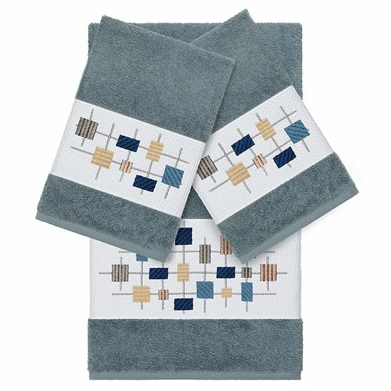 Linum Home Textiles 3-piece Turkish Cotton Khloe Embellished Towel Set White 6 Linum Home Textiles 3-piece Turkish Cotton Khloe Embellished Towel Set White - Image 6