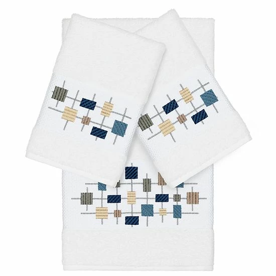Linum Home Textiles 3-piece Turkish Cotton Khloe Embellished Towel Set White 7 Linum Home Textiles 3-piece Turkish Cotton Khloe Embellished Towel Set White - Image 7