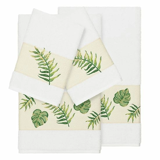 Linum Home Textiles Turkish Cotton Zoe 4-piece Embellished Towel Set Light Gray 7 Linum Home Textiles Turkish Cotton Zoe 4-piece Embellished Towel Set Light Gray - Image 7