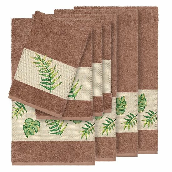 Linum Home Textiles Turkish Cotton Zoe 8-piece Embellished Towel Set Teal 3 Linum Home Textiles Turkish Cotton Zoe 8-piece Embellished Towel Set Teal - Image 3