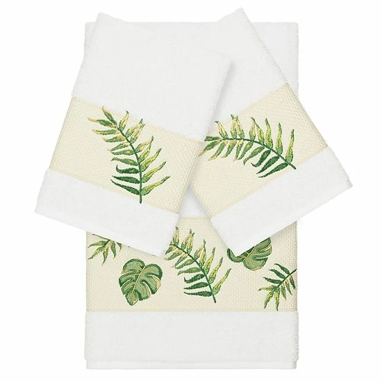 Linum Home Textiles Turkish Cotton Zoe 3-piece Embellished Towel Set Teal 8 Linum Home Textiles Turkish Cotton Zoe 3-piece Embellished Towel Set Teal - Image 8