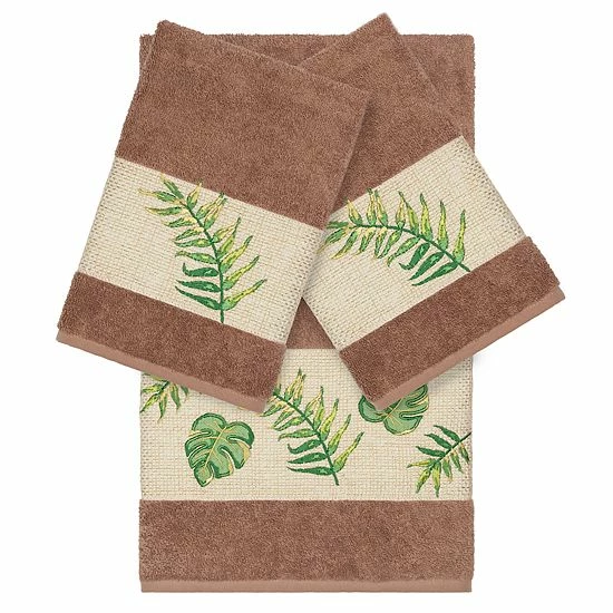 Linum Home Textiles Turkish Cotton Zoe 3-piece Embellished Towel Set Teal 9 Linum Home Textiles Turkish Cotton Zoe 3-piece Embellished Towel Set Teal - Image 9