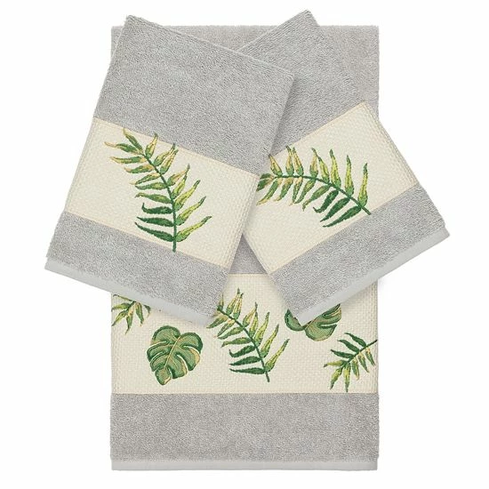 Linum Home Textiles Turkish Cotton Zoe 3-piece Embellished Towel Set Teal 11 Linum Home Textiles Turkish Cotton Zoe 3-piece Embellished Towel Set Teal - Image 11