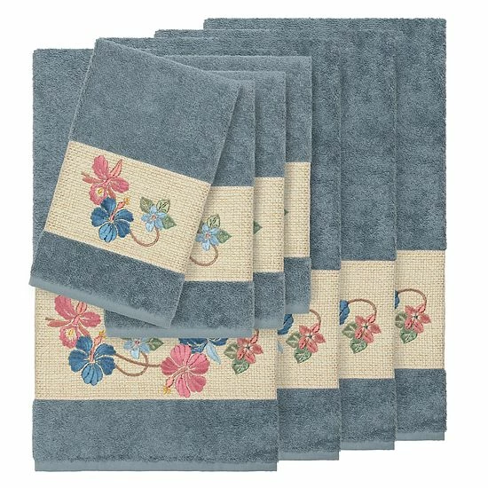 Linum Home Textiles Turkish Cotton Caroline 8-piece Embellished Towel Set White 5 Linum Home Textiles Turkish Cotton Caroline 8-piece Embellished Towel Set White - Image 5