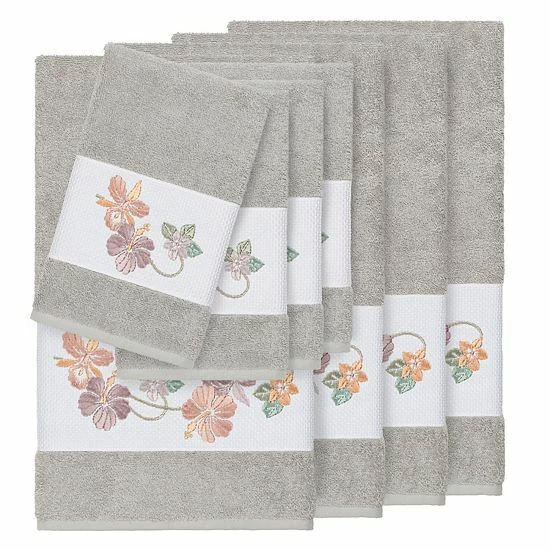 Linum Home Textiles Turkish Cotton Caroline 8-piece Embellished Towel Set White 7 Linum Home Textiles Turkish Cotton Caroline 8-piece Embellished Towel Set White - Image 7