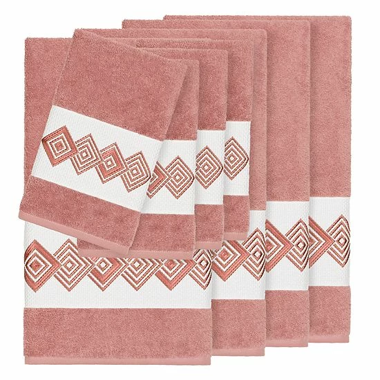 Linum Home Textiles Turkish Cotton Noah 8-piece Embellished Towel Set Tea Rose Linum Home Textiles Turkish Cotton Noah 8-piece Embellished Towel Set Tea Rose -Linum Home Textiles store unnamed file 5452