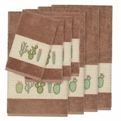 Linum Home Textiles Turkish Cotton Mila 8-piece Embellished Towel Set Teal