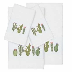 Linum Home Textiles Turkish Cotton Mila 4-piece Embellished Towel Set Light Gray