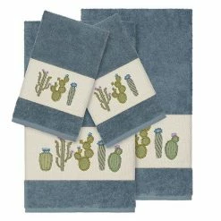 Linum Home Textiles Turkish Cotton Mila 4-piece Embellished Towel Set Light Gray -Linum Home Textiles store unnamed file 5474