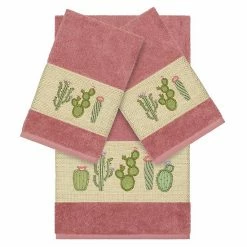 Linum Home Textiles Turkish Cotton Mila 3-piece Embellished Towel Set Tea Rose -Linum Home Textiles store unnamed file 5483