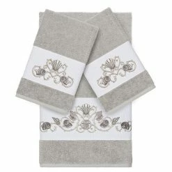 Linum Home Textiles Bella 3-piece Embellished Bath Towel Set White