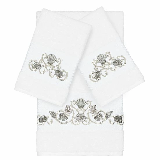 Linum Home Textiles Bella 3-piece Embellished Bath Towel Set White Linum Home Textiles Bella 3-piece Embellished Bath Towel Set White -Linum Home Textiles store unnamed file 5498