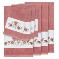 Linum Home Textiles Bella 8-piece Embellished Bath Towel Set Cream